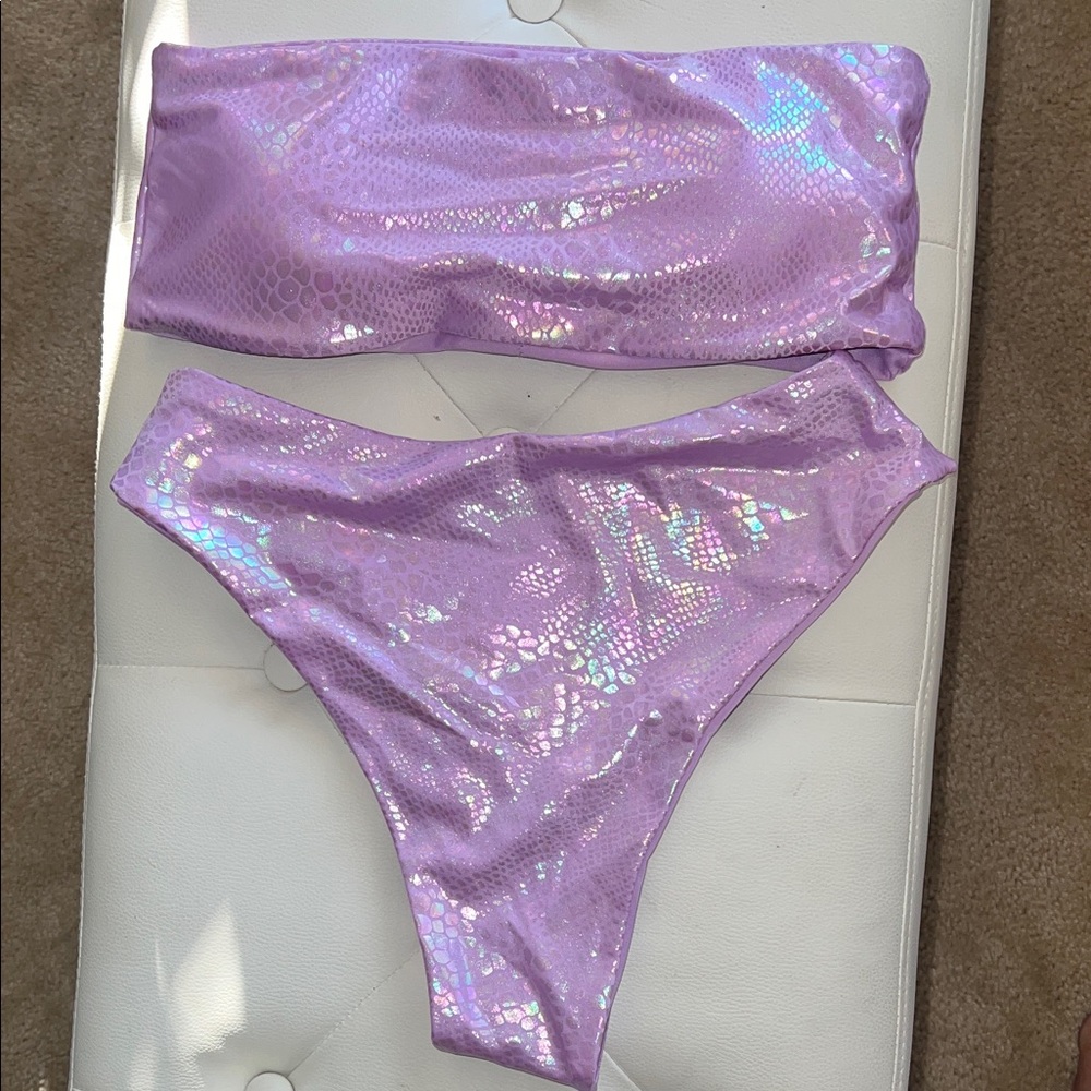 SHEIN Iridescent Purple Bikini Set